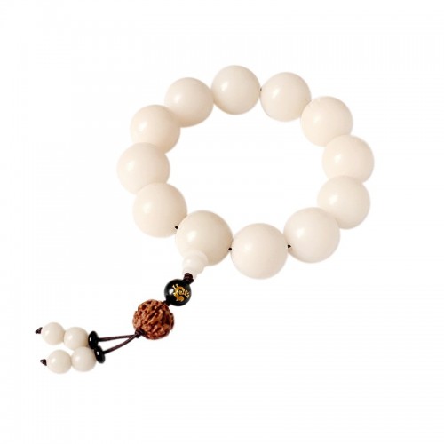 菩提子手串天然白玉菩提根男女盘玩佛珠手链配饰